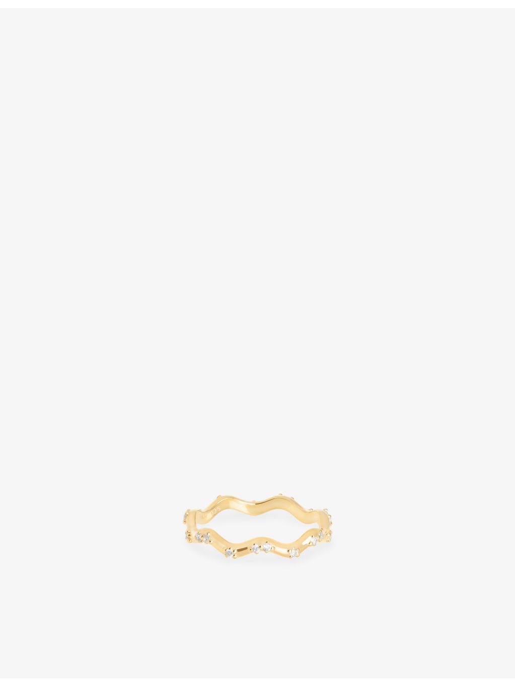 Astrid & Miyu Ripple 18ct gold-plated silver cubic zirconia ring (British brand)