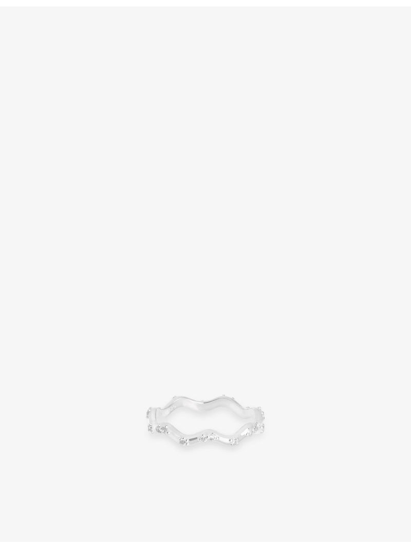 Astrid & Miyu ripple design cubic zirconia ring, imported from the UK