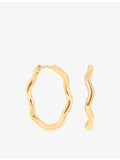 Astrid & Miyu ripple design medium hoop earrings, imported from the UK