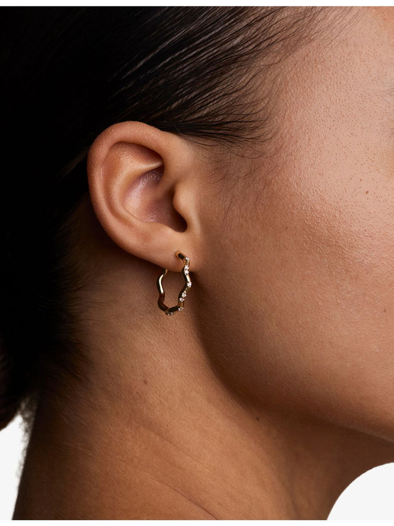 Astrid & Miyu medium hoop earrings gold-plated sterling silver (British brand)
