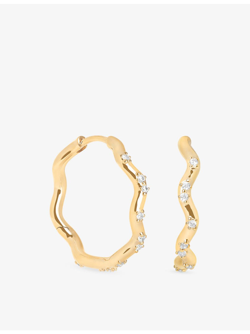 Astrid & Miyu medium hoop earrings gold-plated sterling silver (British brand)