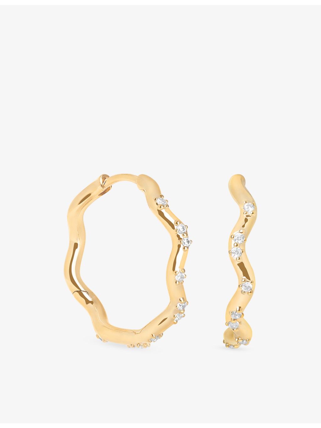 Astrid & Miyu medium hoop earrings gold-plated sterling silver (British brand)