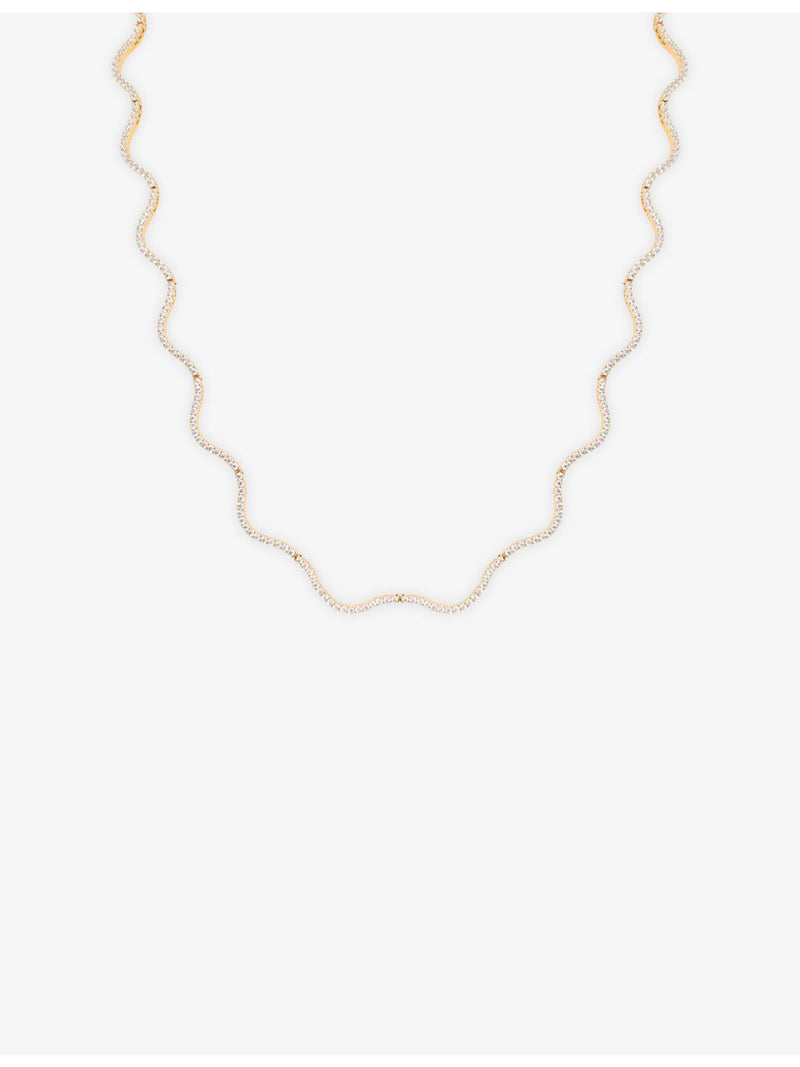 Astrid & Miyu ripple tennis necklace, adjustable length, imported from the UK