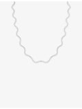 Astrid & Miyu rhodium-plated sterling silver ripple tennis necklace, UK version