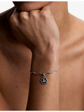Astrid & Miyu rhodium plated coin clip charm with crystals (British brand)