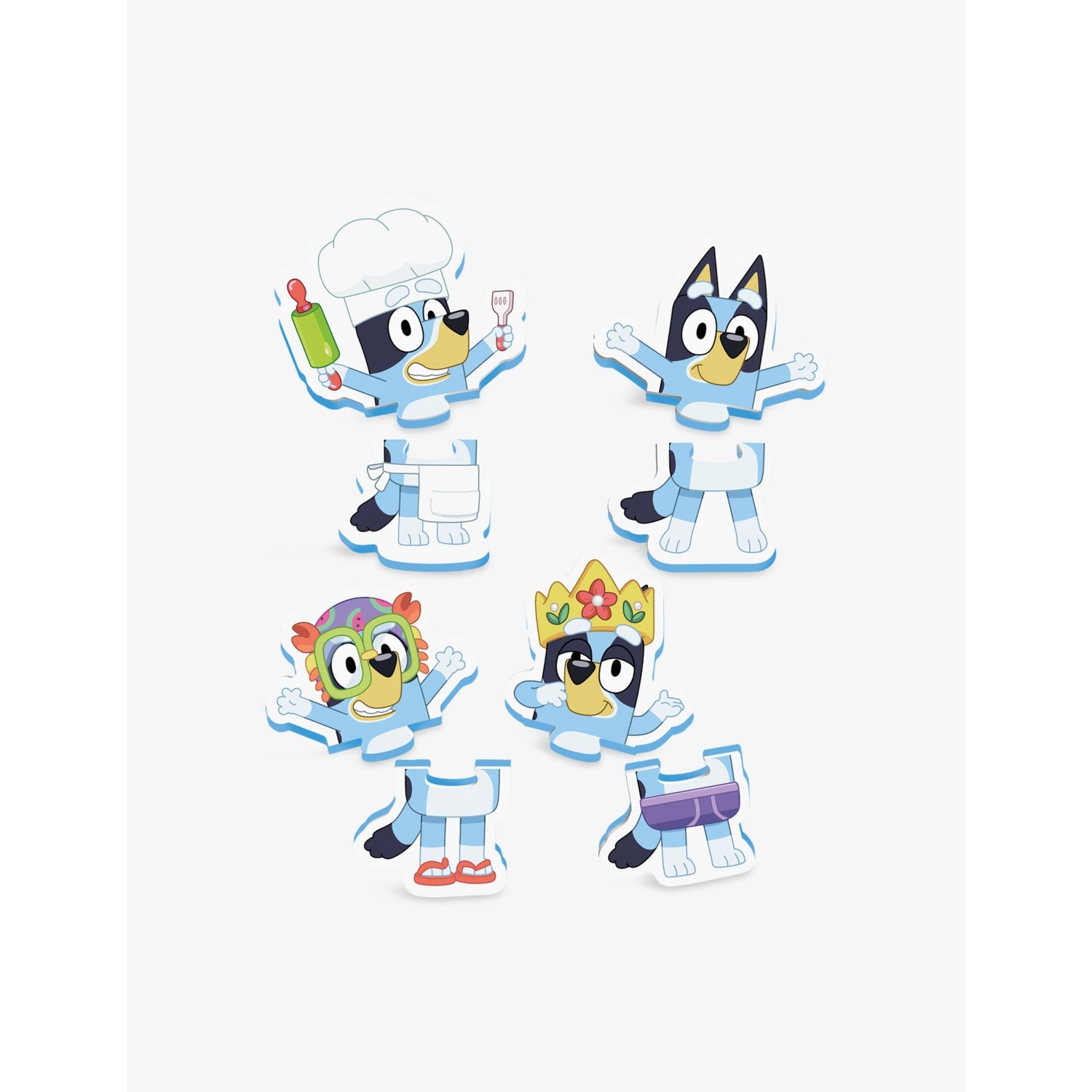 Bluey bath puzzle playset with foam pieces and mesh bag - British product