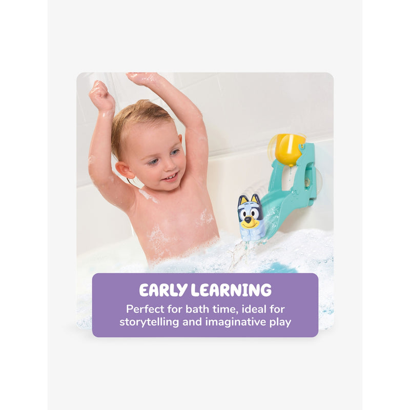 Bluey waterslide bath toy with Bluey figure and bucket 20cm (British brand)