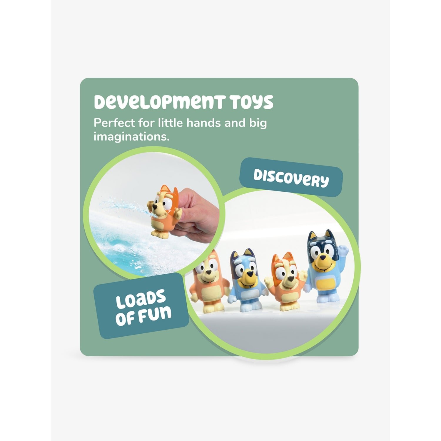 Bluey family bath squirter toys pack of four, imported from the UK