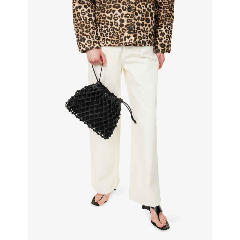 The Frankie Shop Morgan leather macrame pouch (British brand)