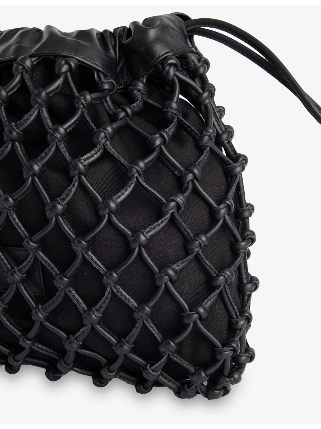 The Frankie Shop Morgan leather macrame pouch (British brand)