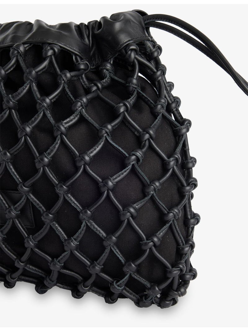 The Frankie Shop Morgan leather macrame pouch (British brand)