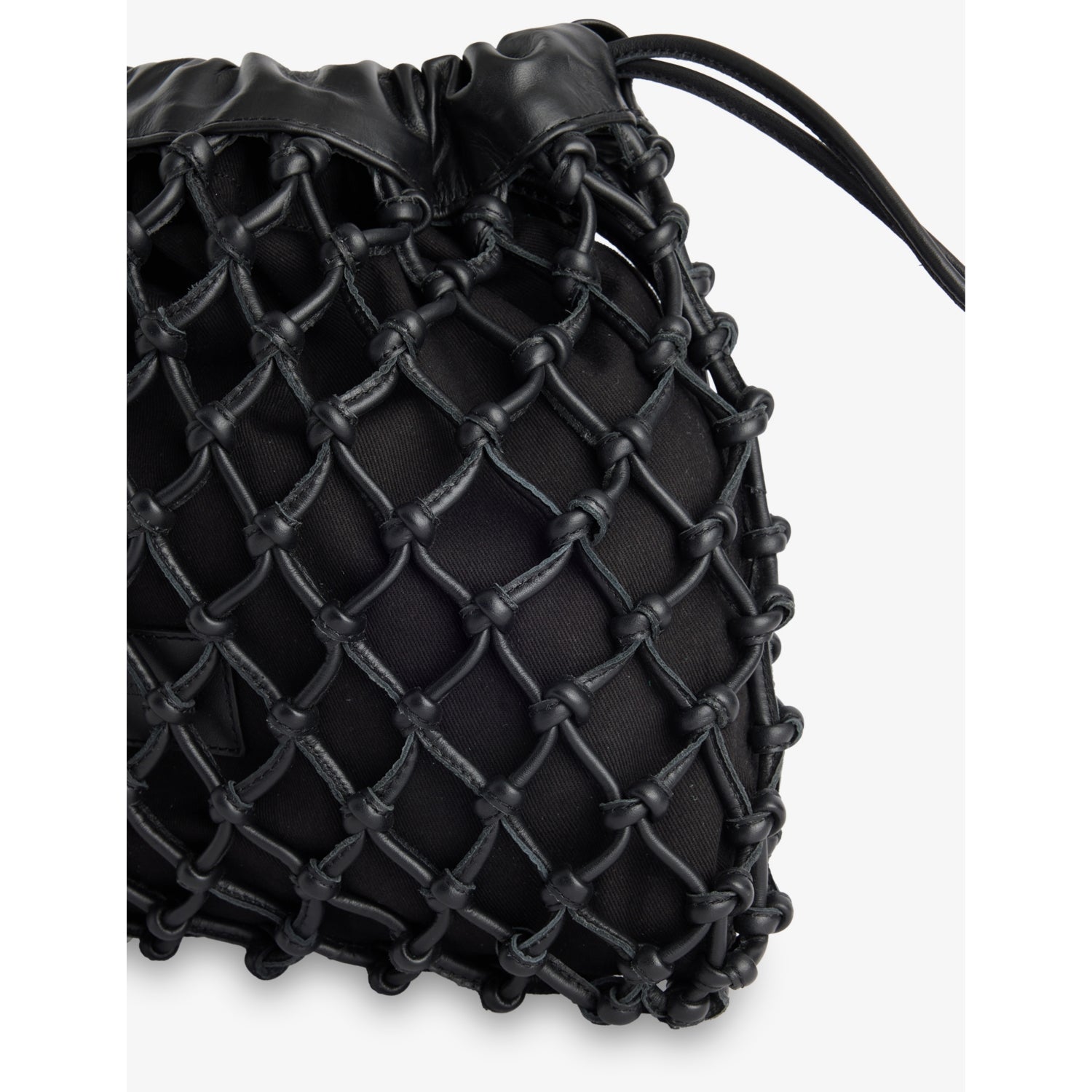 The Frankie Shop Morgan leather macrame pouch (British brand)