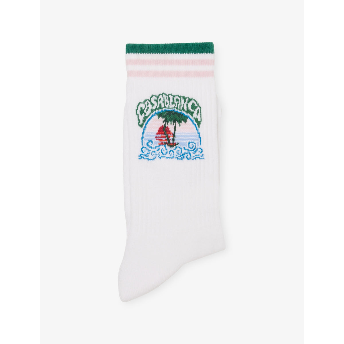 Palm Tree Emblem Stretch Cotton-Blend Socks - S/M