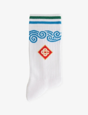 Casablanca Wave Crew-Length Cotton Socks