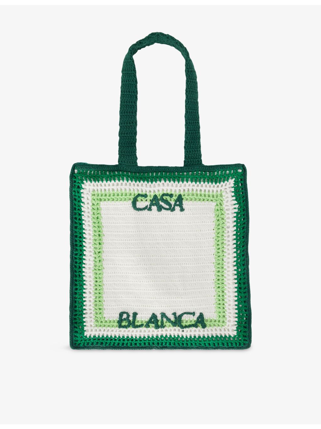 Casablanca embroidered cotton crochet tote bag, imported from the UK