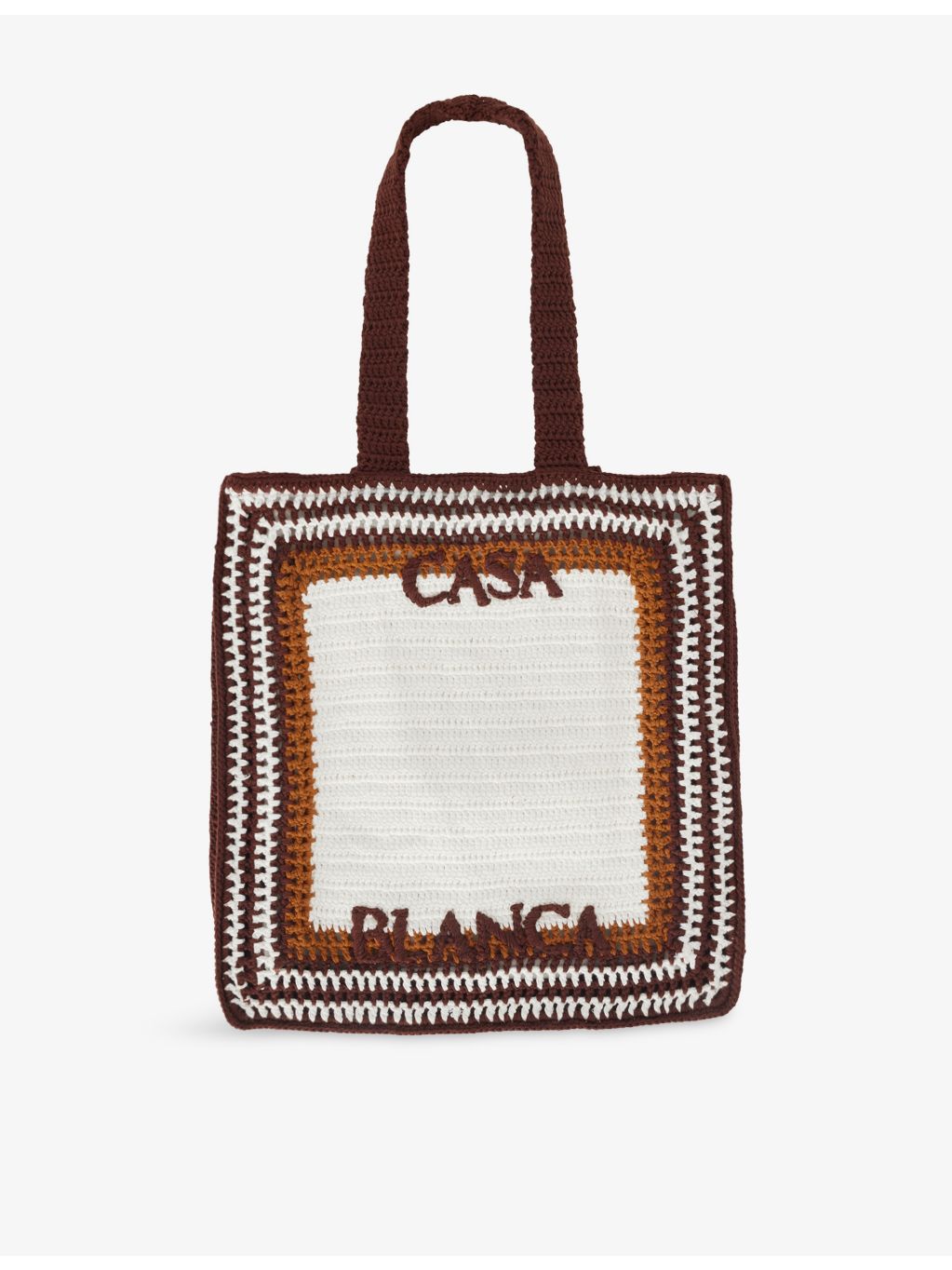 Casablanca striped cotton tote bag with embroidered logo (British brand)