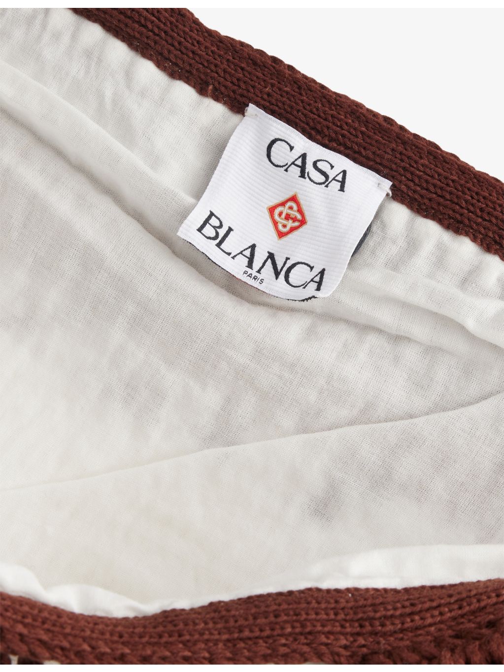 Casablanca striped cotton tote bag with embroidered logo (British brand)