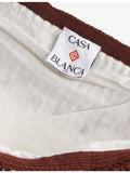 Casablanca striped cotton tote bag with embroidered logo (British brand)