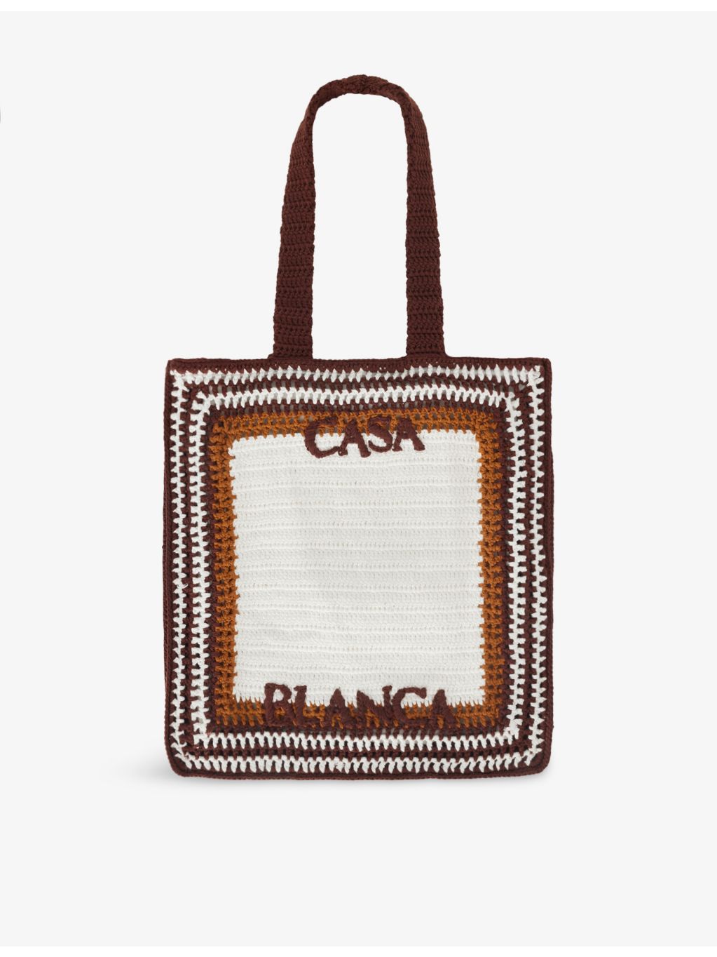 Casablanca striped cotton tote bag with embroidered logo (British brand)