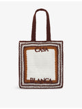 Casablanca striped cotton tote bag with embroidered logo (British brand)