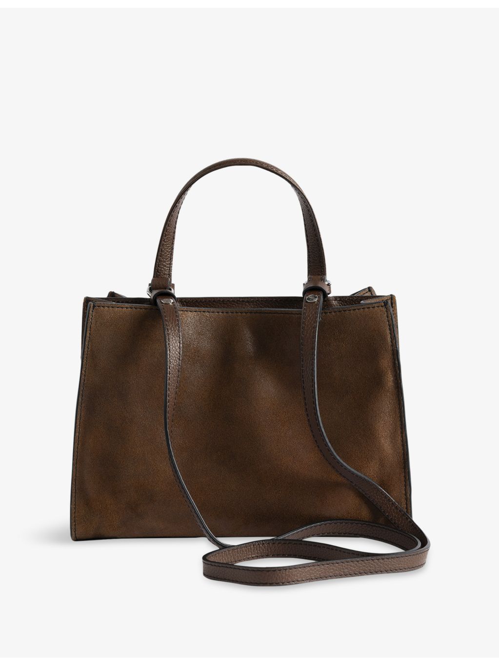 Zadig&Voltaire suede structured handbag with top handle, UK version