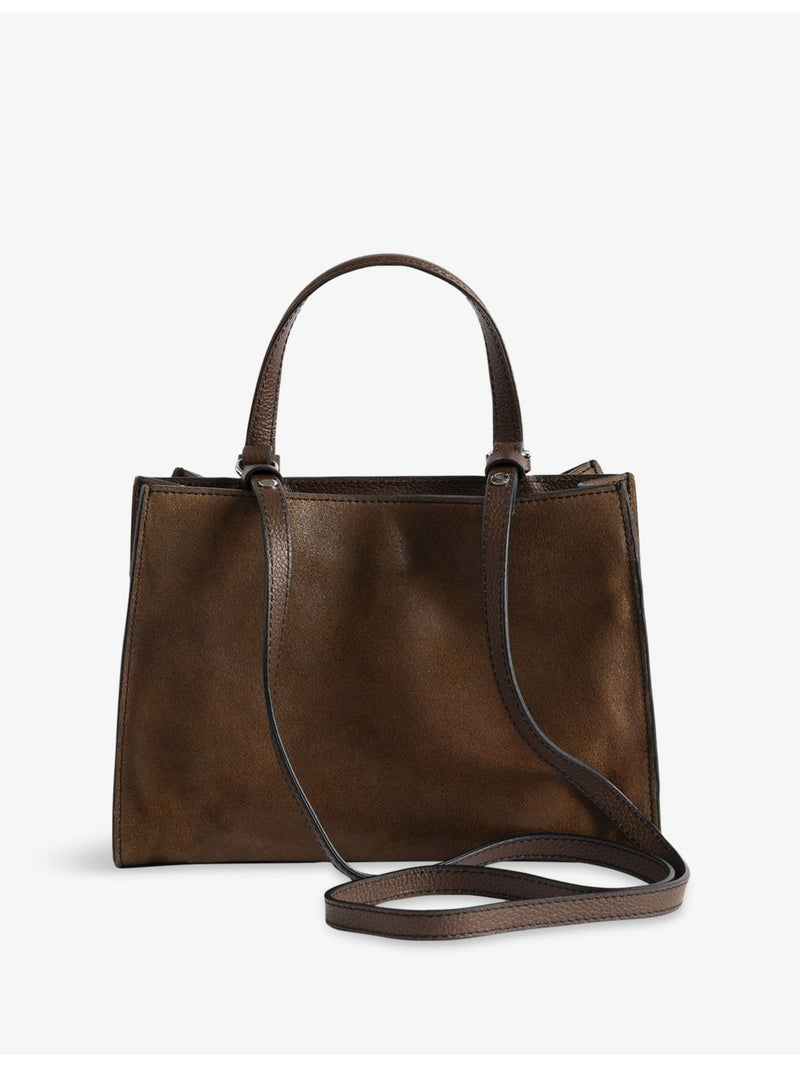Zadig&Voltaire suede structured handbag with top handle, UK version