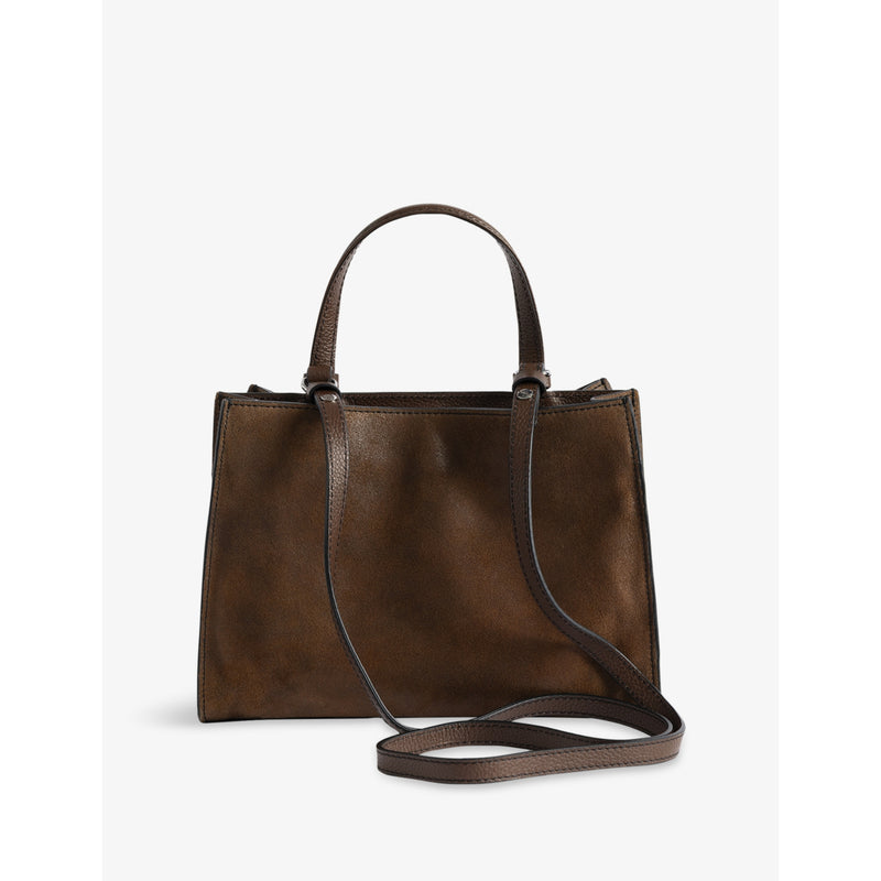 Zadig&Voltaire suede structured handbag with top handle, UK version