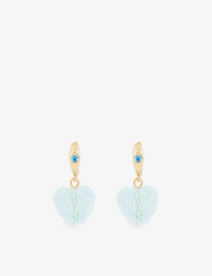 Crystal Haze mini jelly heart hoop earrings, imported from the UK