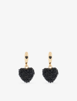Crystal Haze mini jelly heart hoop earrings, imported from the UK