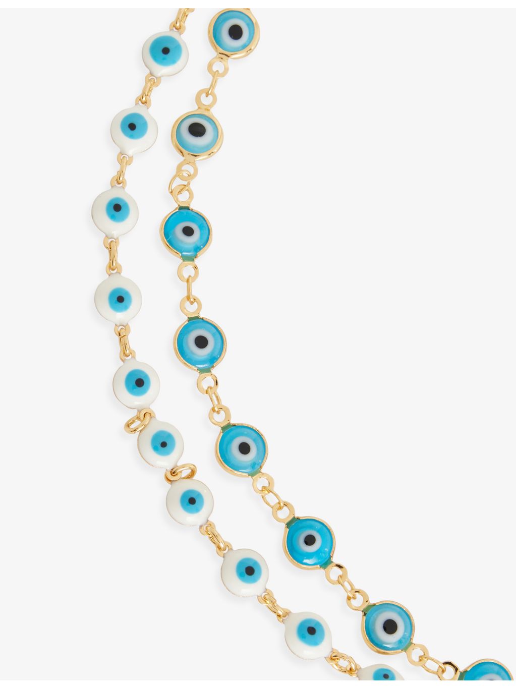 Crystal Haze 18ct gold nazar necklace with enamel eyes, UK version