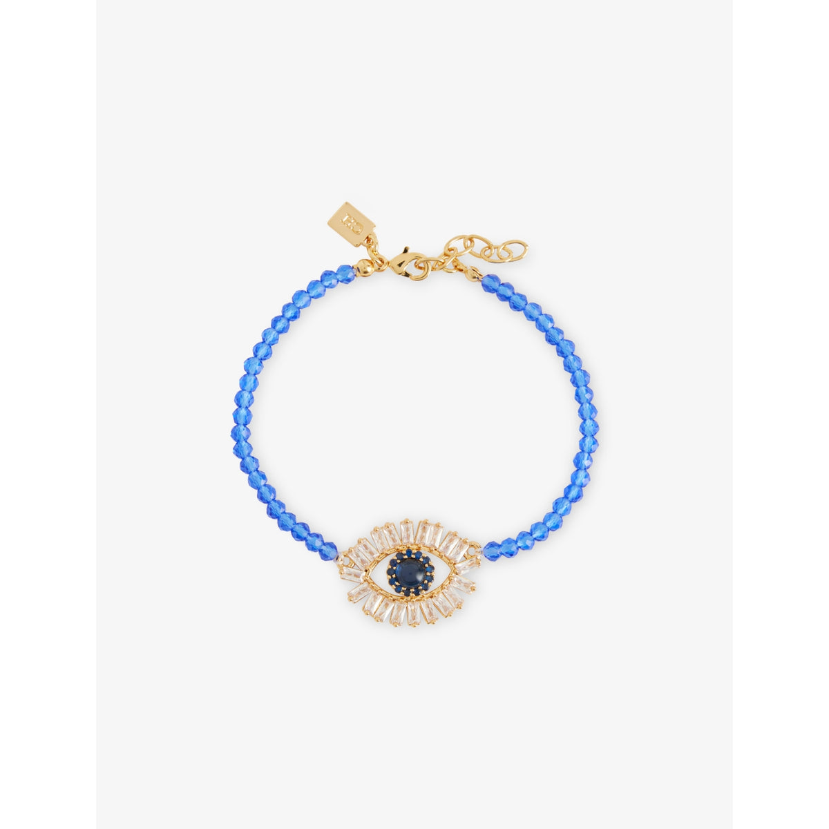 Talisman gold plated cubic zirconia bead bracelet, imported from the UK