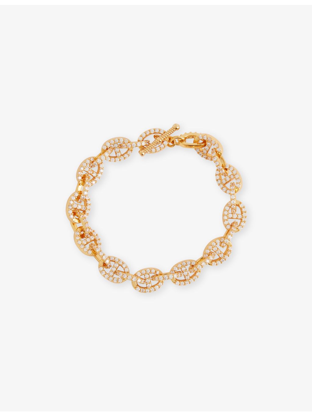 Crystal Haze 18ct yellow-gold plated cubic zirconia bracelet - British product
