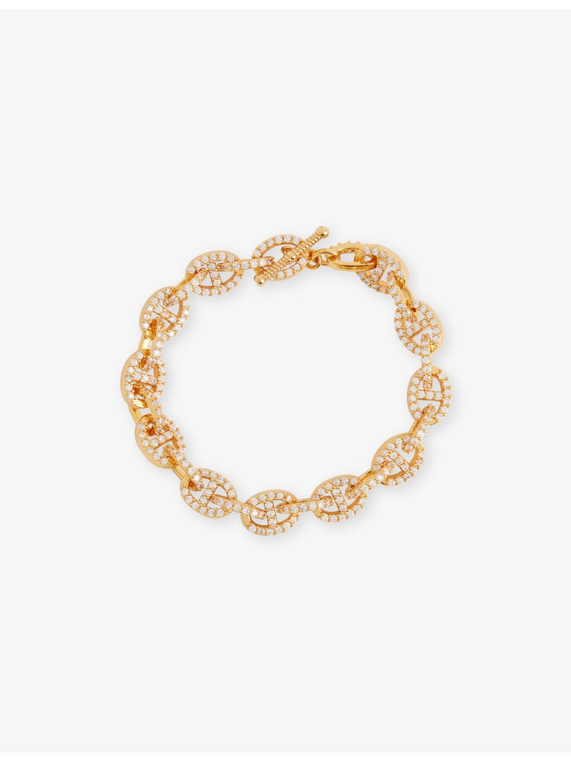 Crystal Haze 18ct yellow-gold plated cubic zirconia bracelet - British product