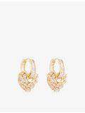 Crystal Haze cubic zirconia heart earrings, gold plated, imported from the UK