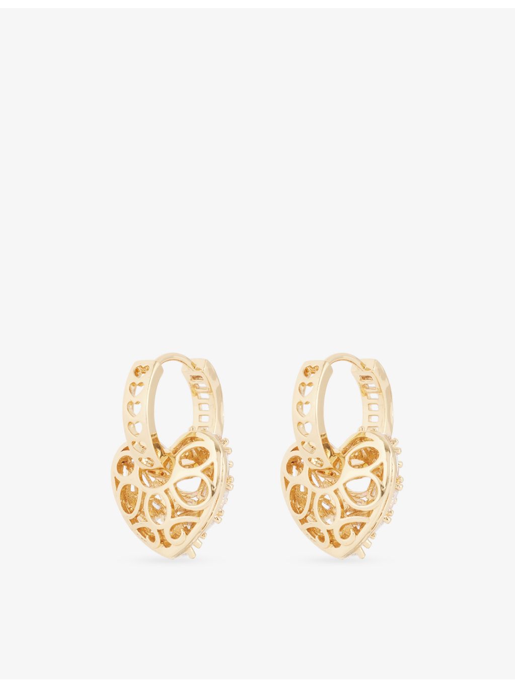 Crystal Haze cubic zirconia heart earrings, gold plated, imported from the UK