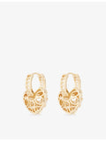 Crystal Haze cubic zirconia heart earrings, gold plated, imported from the UK