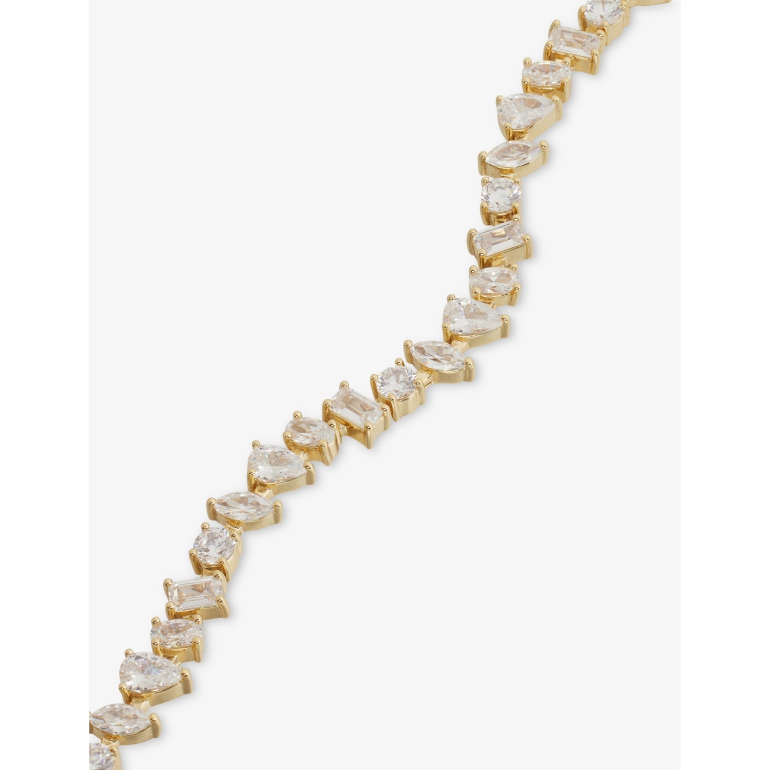 Crystal Haze gold-plated brass tennis necklace with cubic zirconia (British brand)
