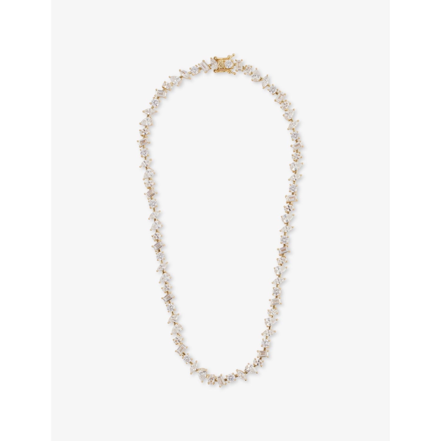 Crystal Haze gold-plated brass tennis necklace with cubic zirconia (British brand)