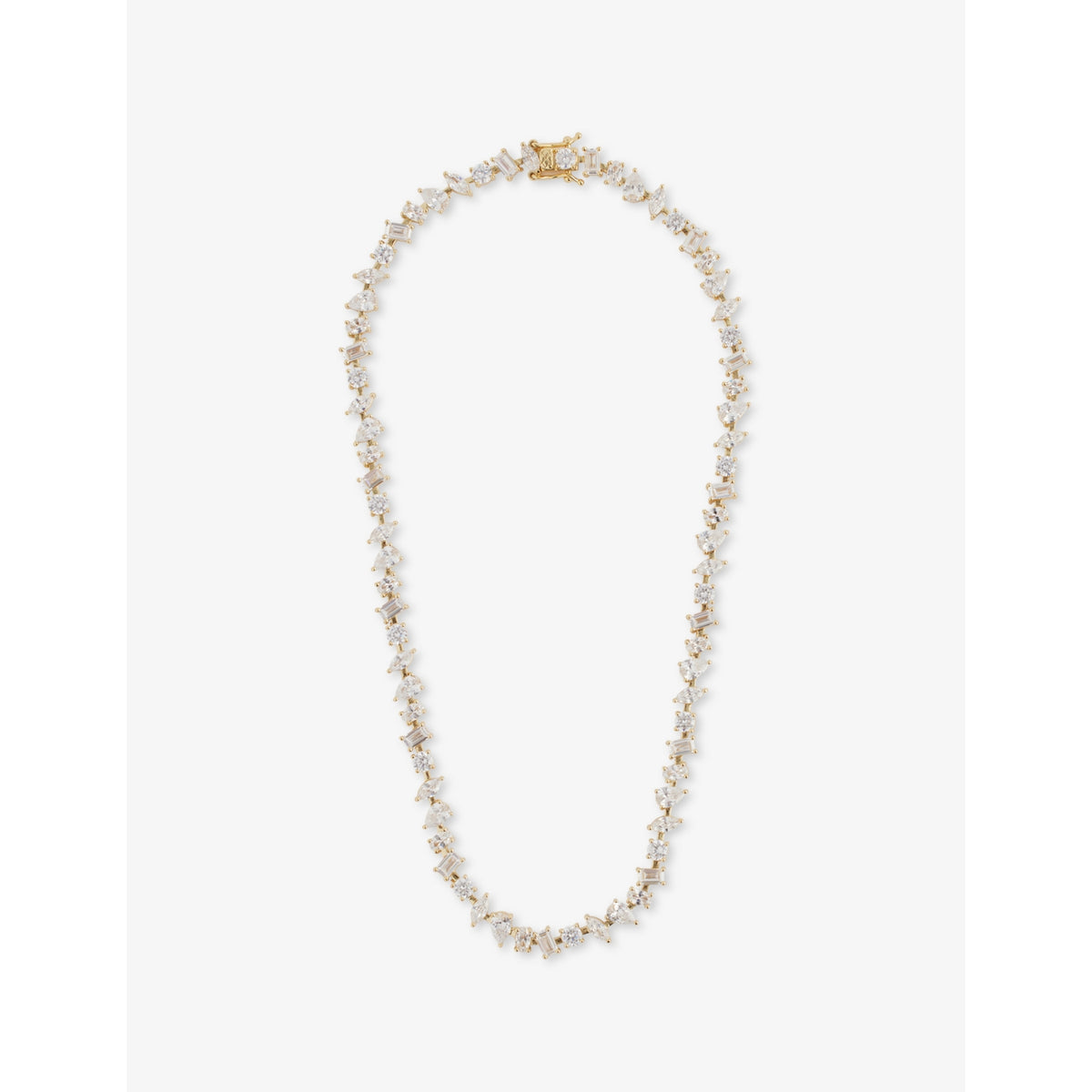 Crystal Haze gold-plated brass tennis necklace with cubic zirconia (British brand)