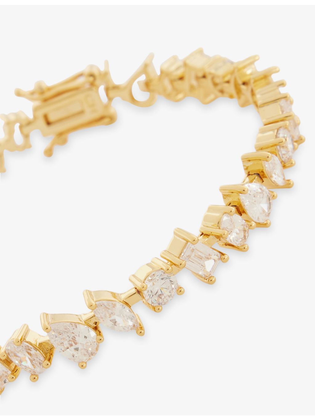 Crystal Haze irregular tennis bracelet with cubic zirconia stones, UK version