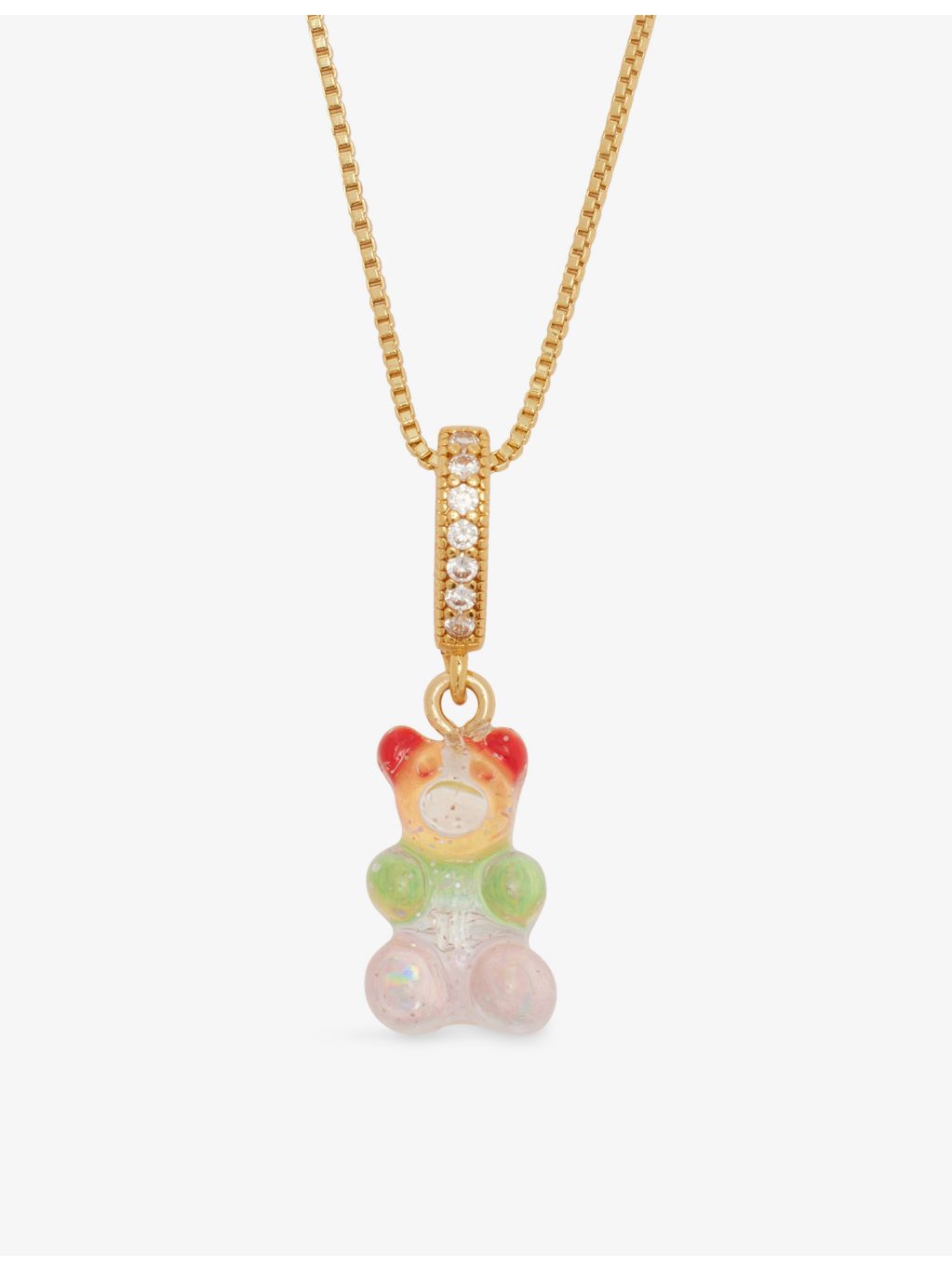 Crystal Haze Nostalgia bear connector 18ct gold plated 2cm (British brand)
