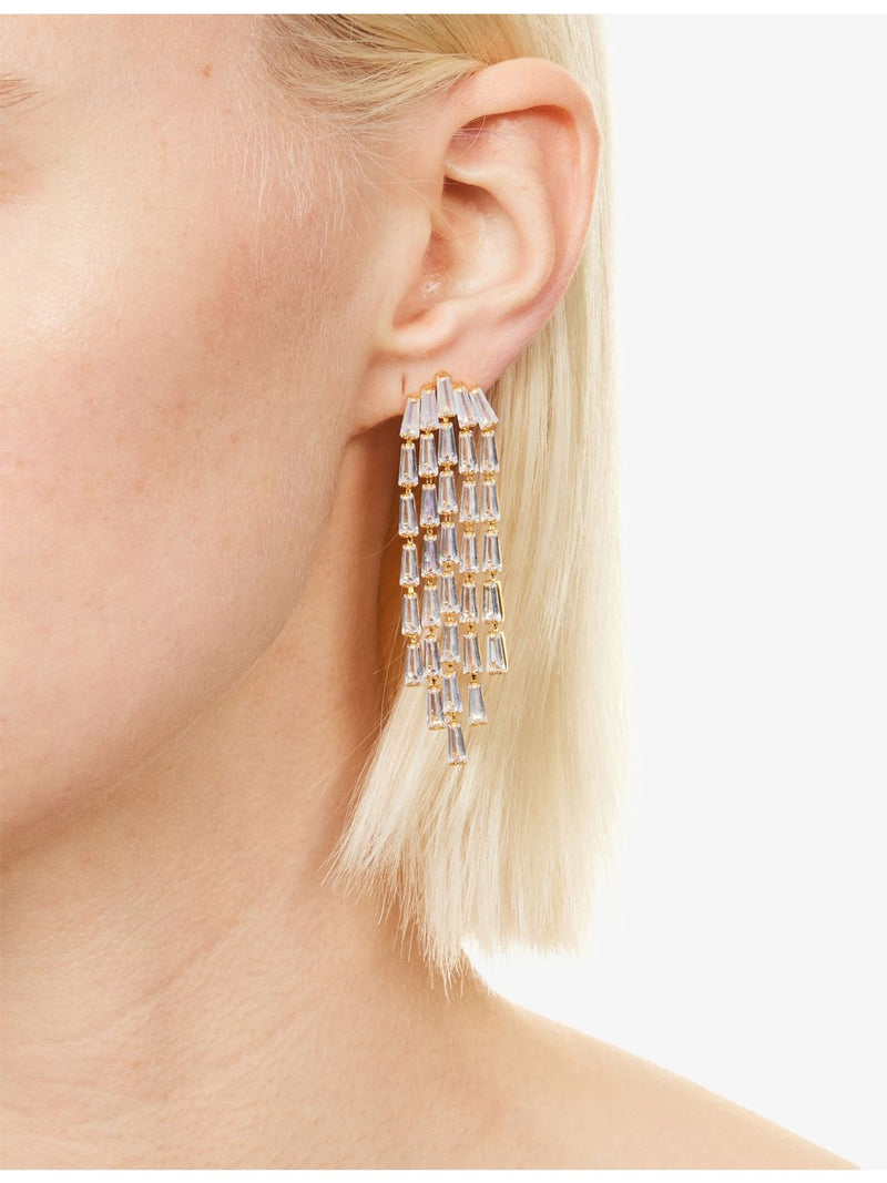 Crystal Haze gold plated brass cubic zirconia earrings - British product