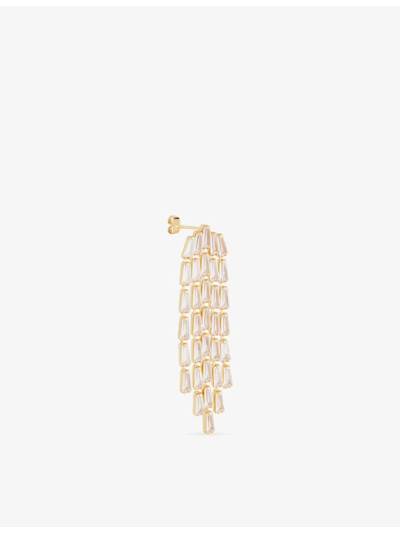 Crystal Haze gold plated brass cubic zirconia earrings - British product