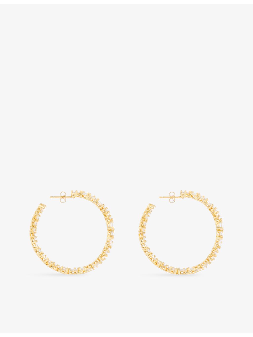 Crystal Haze gold plated hoop earrings with cubic zirconia - British product