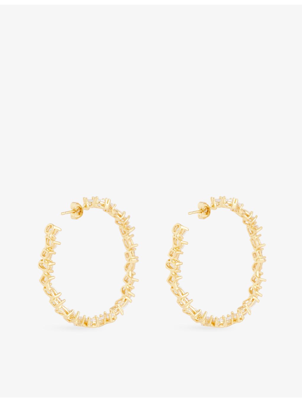 Crystal Haze gold plated hoop earrings with cubic zirconia - British product