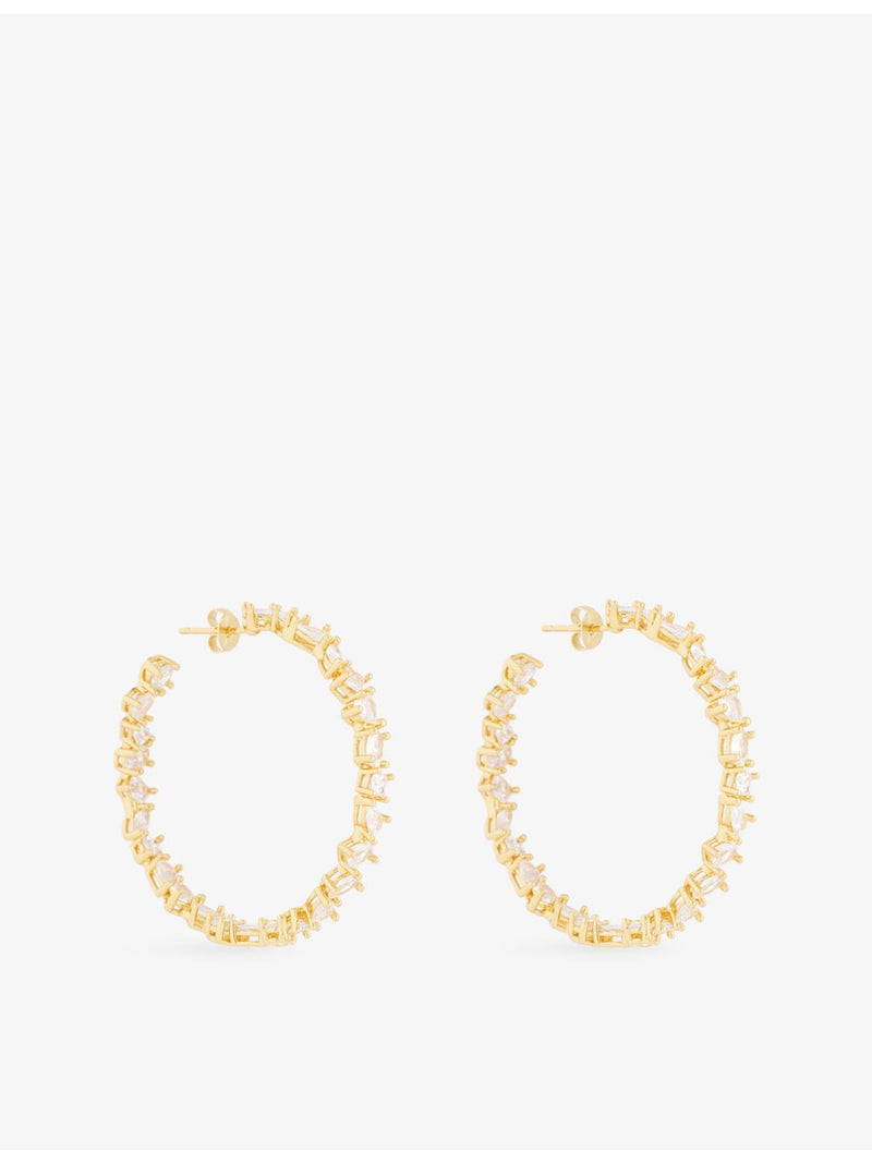 Crystal Haze gold plated hoop earrings with cubic zirconia - British product