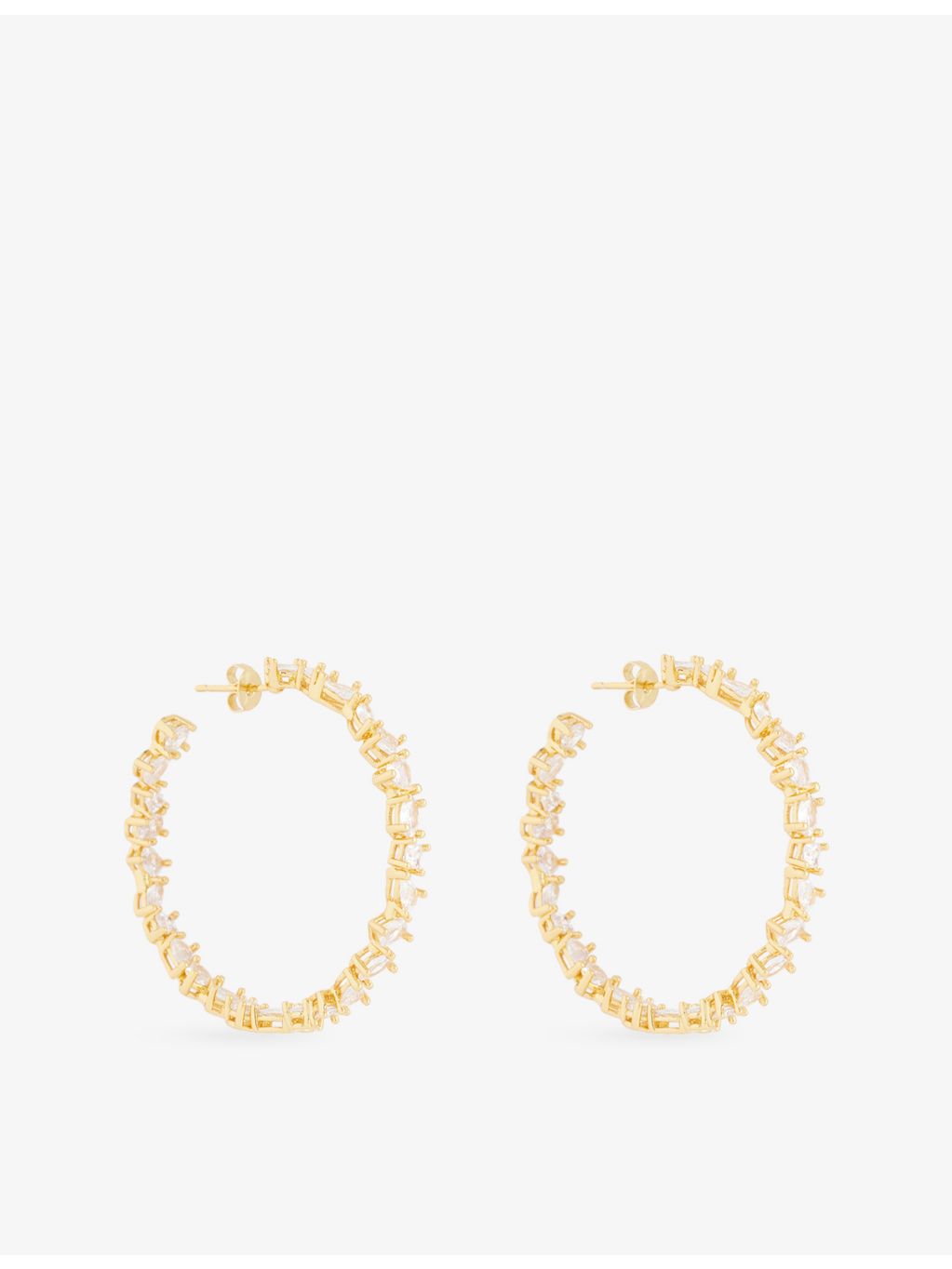 Crystal Haze gold plated hoop earrings with cubic zirconia - British product