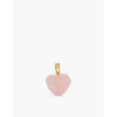 selfridges Crystal Haze Jelly Heart Connector 18ct Yellow Gold Plated Brass and Resin Pendant- Buy online at McGrocer