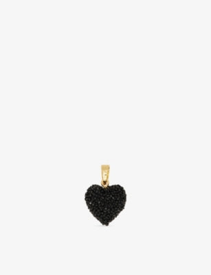 Crystal Haze Jelly Heart Connector 18ct Yellow Gold Plated Brass and Resin Pendant