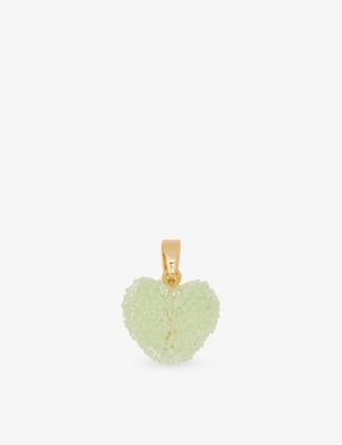 Crystal Haze Jelly Heart Connector 18ct Yellow Gold Plated Brass and Resin Pendant